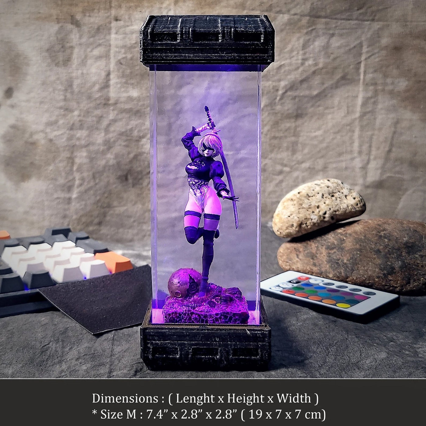 2B Nier Automata Diorama Epoxy Resin Lamp, Night Light, Wireless Lights