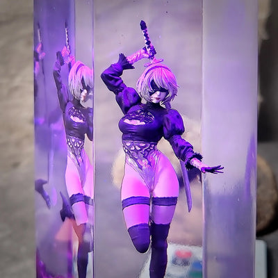 2B Nier Automata Diorama Epoxy Resin Lamp, Night Light, Wireless Lights