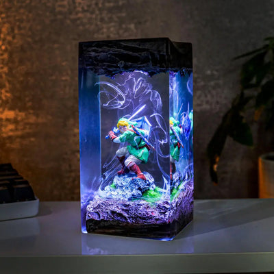 Zelda Link Sword Shield Epoxy Resin Lamp, Night Light