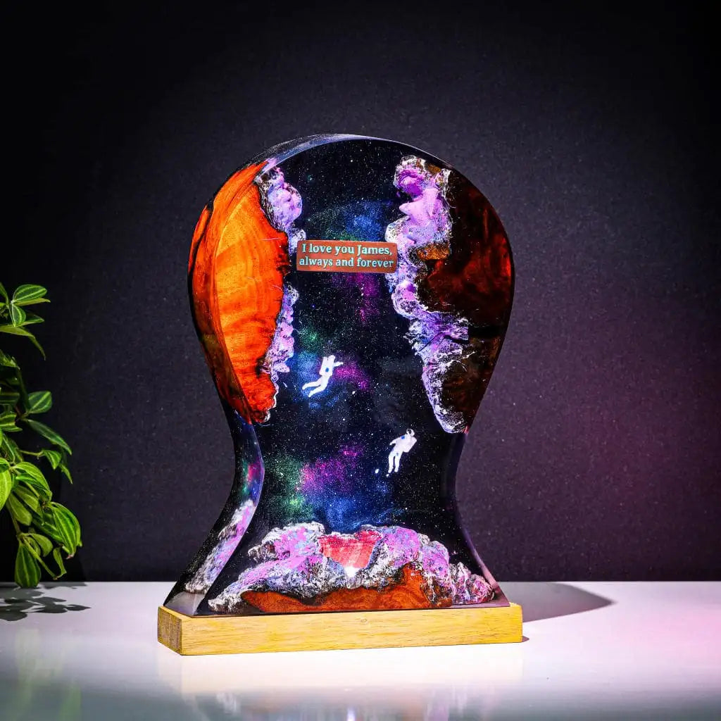 Custom Galaxy Headphone Stand Epoxy Resin Lamp, Night Light