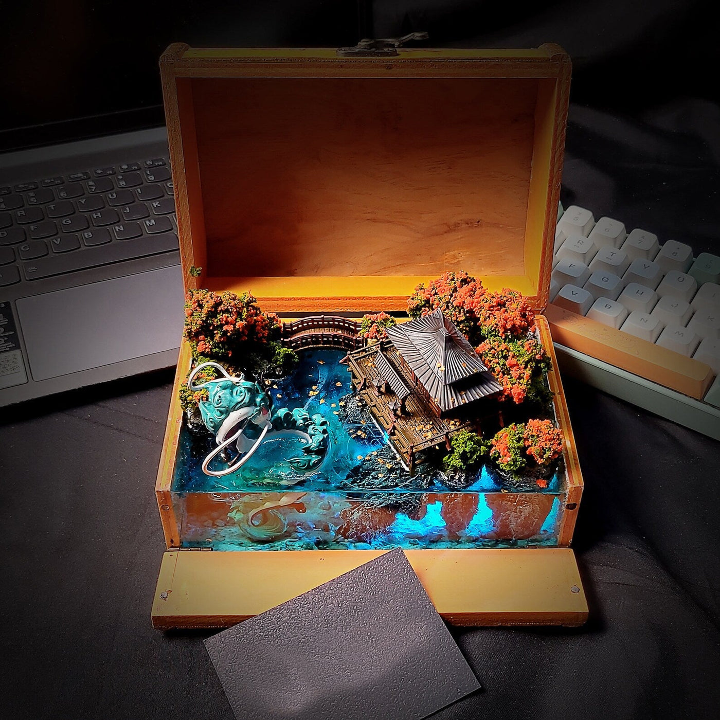 Dragon Haku Ghibli Japan Temp Diorama Treasure Mistery Box Gift Epoxy Resin, Night Light